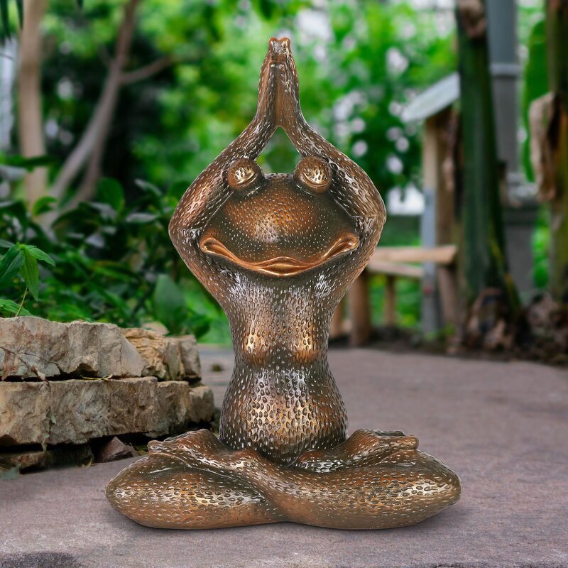 meditating frog figurine